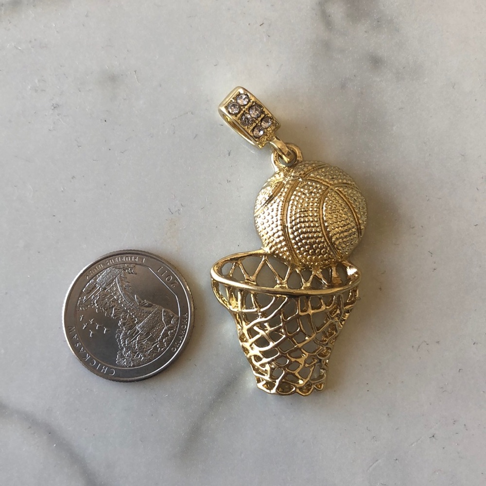 Gold Basketball Chain Charm